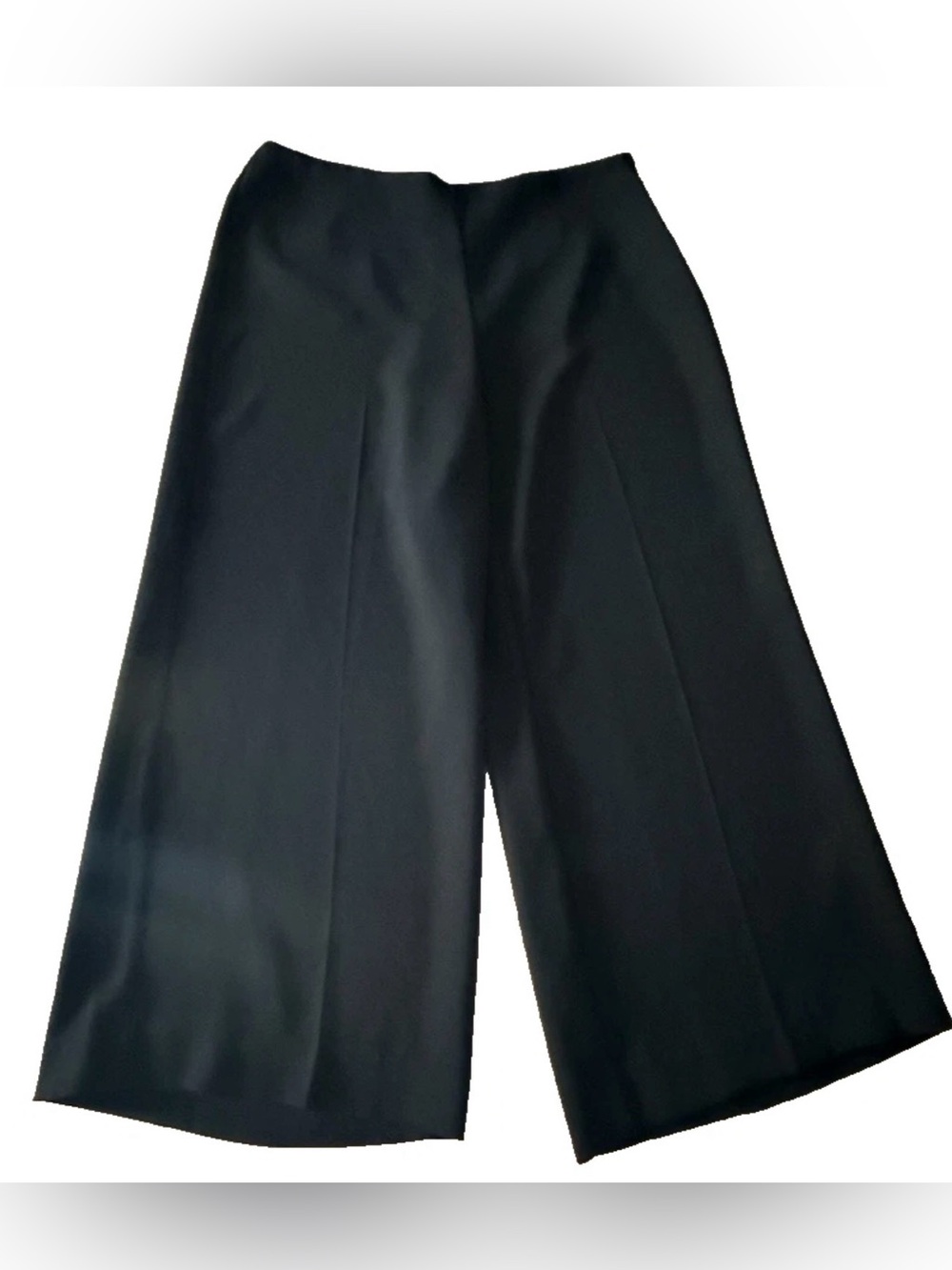 New Elie Elie Tahari Black Wide Leg Trousers High Rise Side Zip Pants Size 10